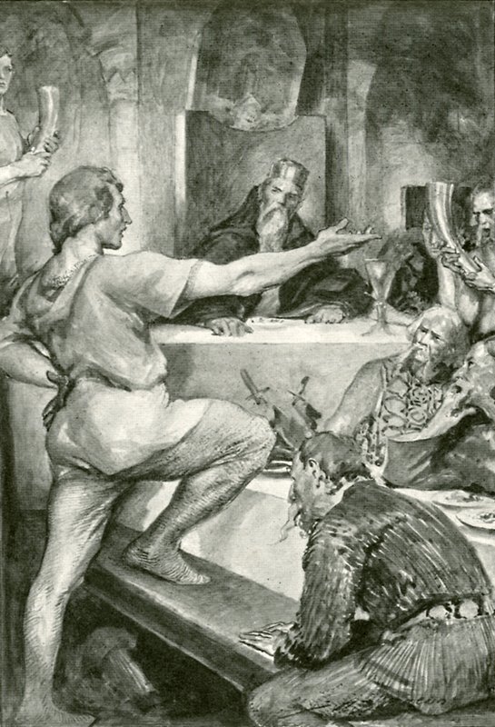 Beowulf svarer hovmodigt til Hunferth af after John Henry Frederick Bacon