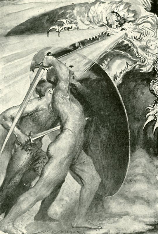 Begge krigere stod bag jernskjoldet af after John Henry Frederick Bacon
