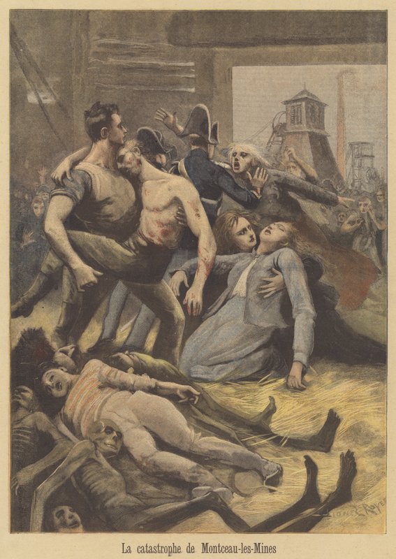 Kulminekatastrofe ved Montceau-les-Mines af after Lionel Royer