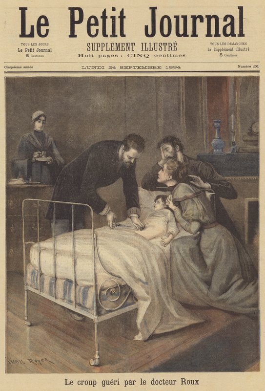 Læge Emile Roux helbreder et barn for et tilfælde af kryds af after Lionel Royer