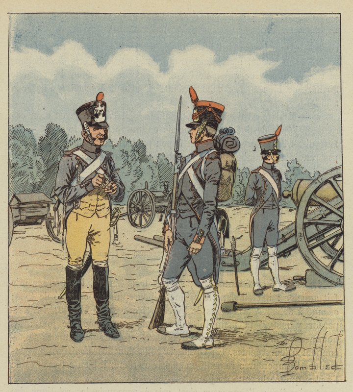 Efter middagen talte kejseren om artilleriet af after Louis Charles Bombled
