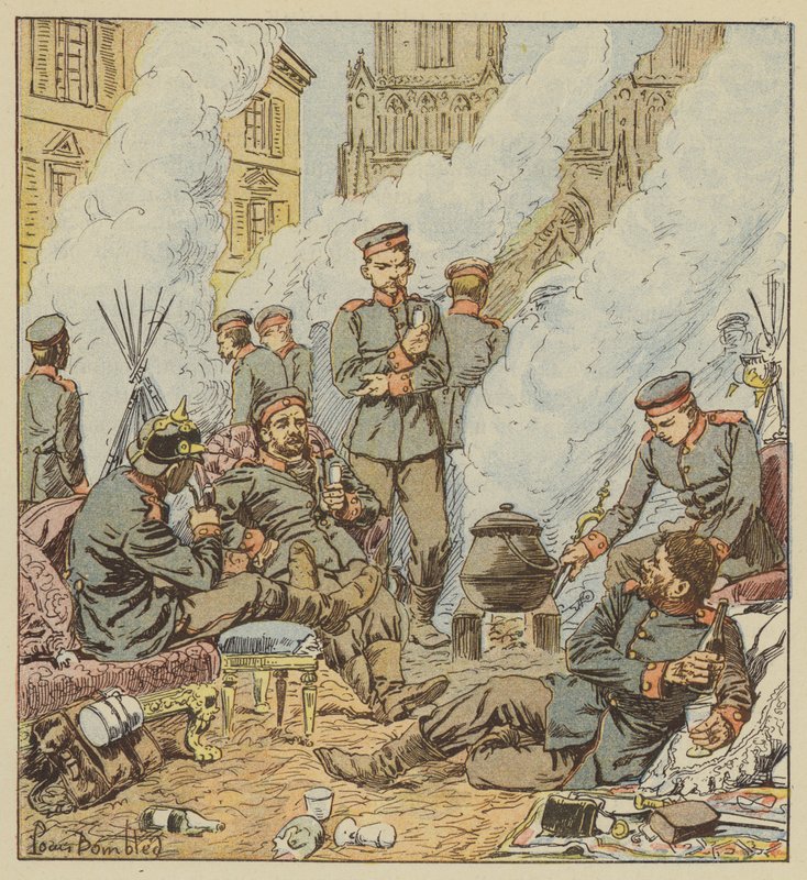 Efter slaget ved Orleans, tyskerne i byens gader af after Louis Charles Bombled
