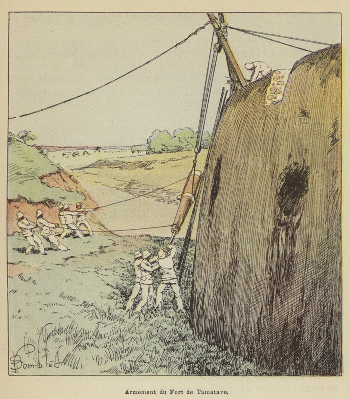 Bevæbning af Fort de Tamatave af after Louis Charles Bombled