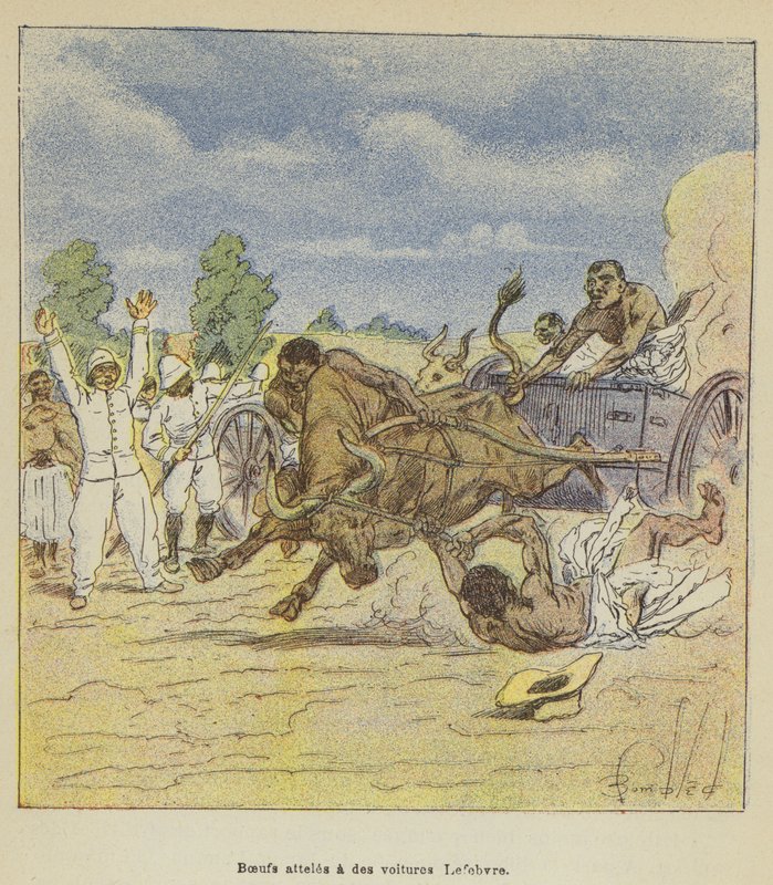 Okser koblet til Lefebvre-biler af after Louis Charles Bombled