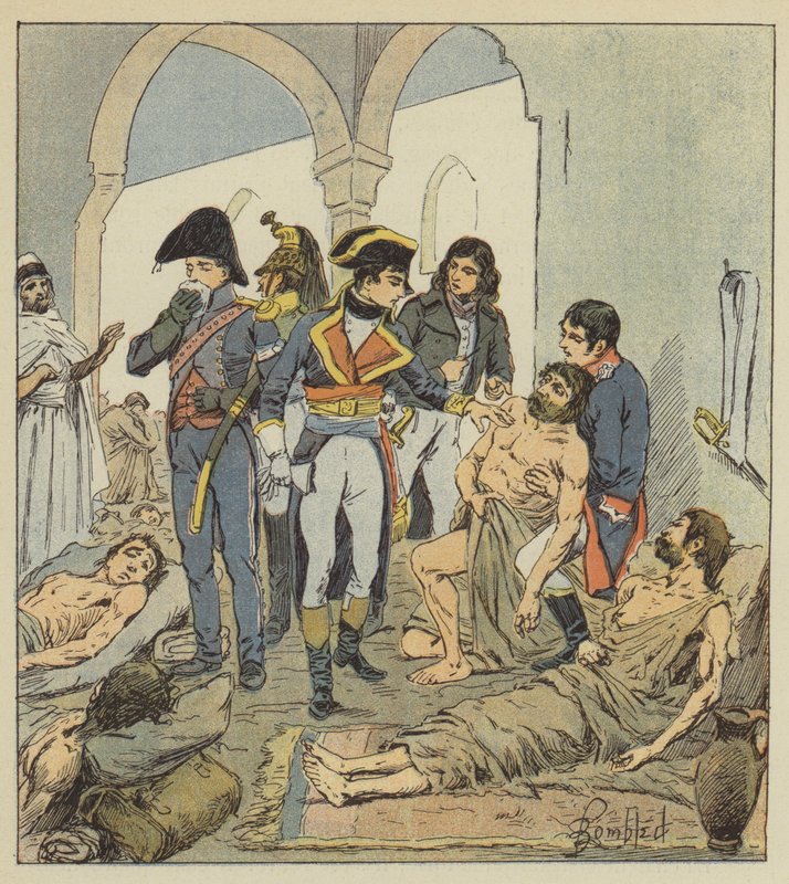Bonaparte besøger Jaffas plager af after Louis Charles Bombled