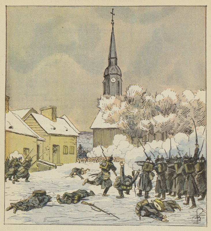 Kamp af 62. og 37. march i landsbyen Change af after Louis Charles Bombled