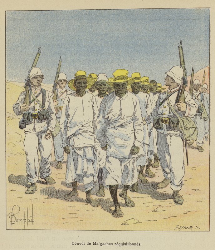Konvoj af Malagasy påkrævet af after Louis Charles Bombled