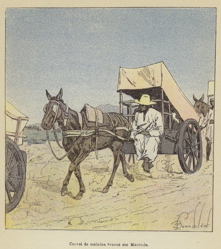 Konvoj af patienter evakueret til Marololo af after Louis Charles Bombled