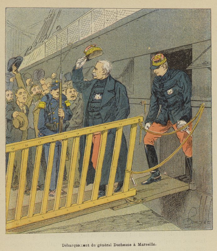 Landgang af general Duchesne i Marseille af after Louis Charles Bombled