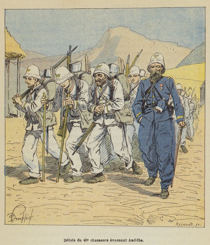 Affald fra de 40. Andriba-evakueringsjægere af after Louis Charles Bombled