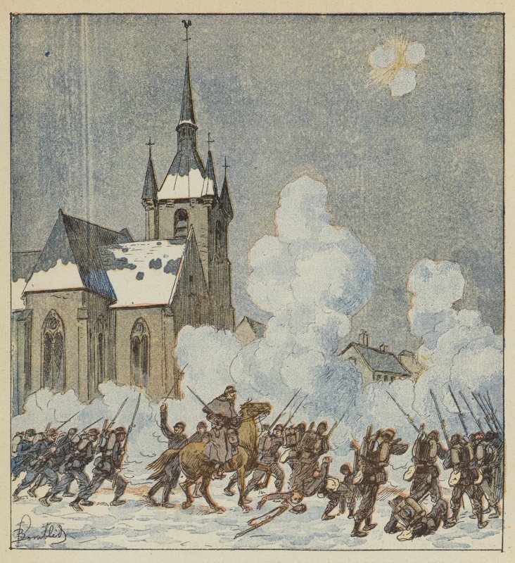 Forsvar af Patay af de 75. mobiler af after Louis Charles Bombled