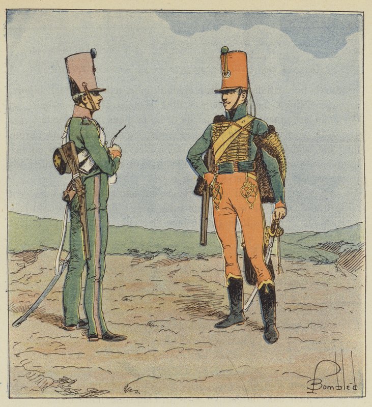 Spejder og jæger til hest, Unggarde 1813-1815 af after Louis Charles Bombled