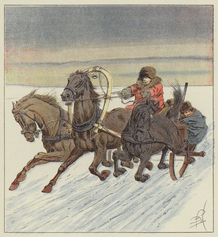 I trojka på Baikal af after Louis Charles Bombled