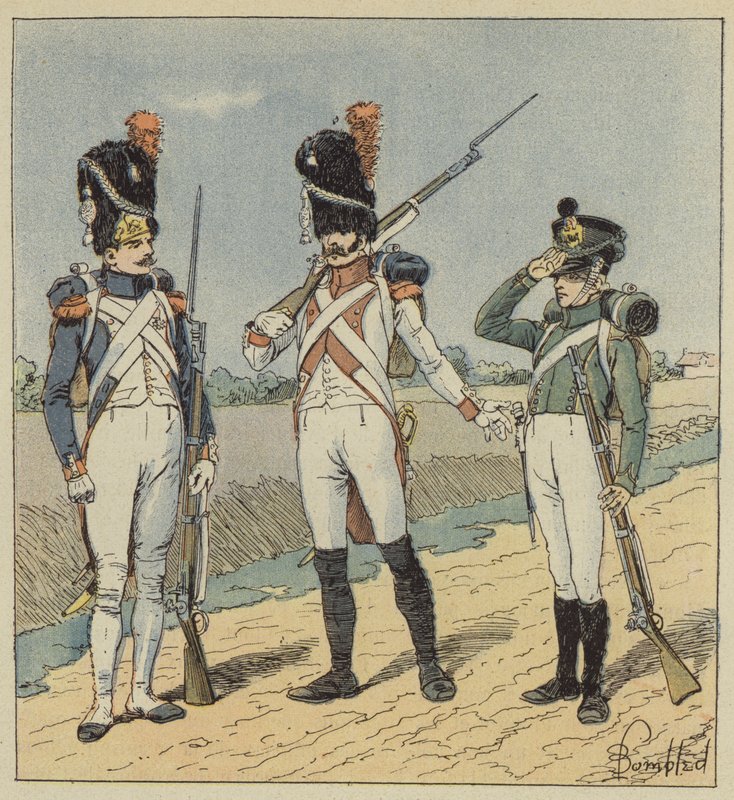 Kejsergarde, Grenadier, 1. regiment, 2. regiment, afdelinger af after Louis Charles Bombled