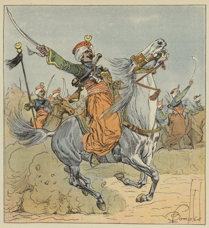 Imperial Guard, Mameluck, eskadrille knyttet til regimentet af chasseurs en cheval af after Louis Charles Bombled