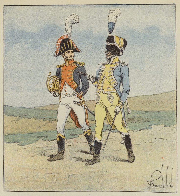 Kejserlig Garde, Musikere af 1. og 2. Grenaderregimenter af after Louis Charles Bombled