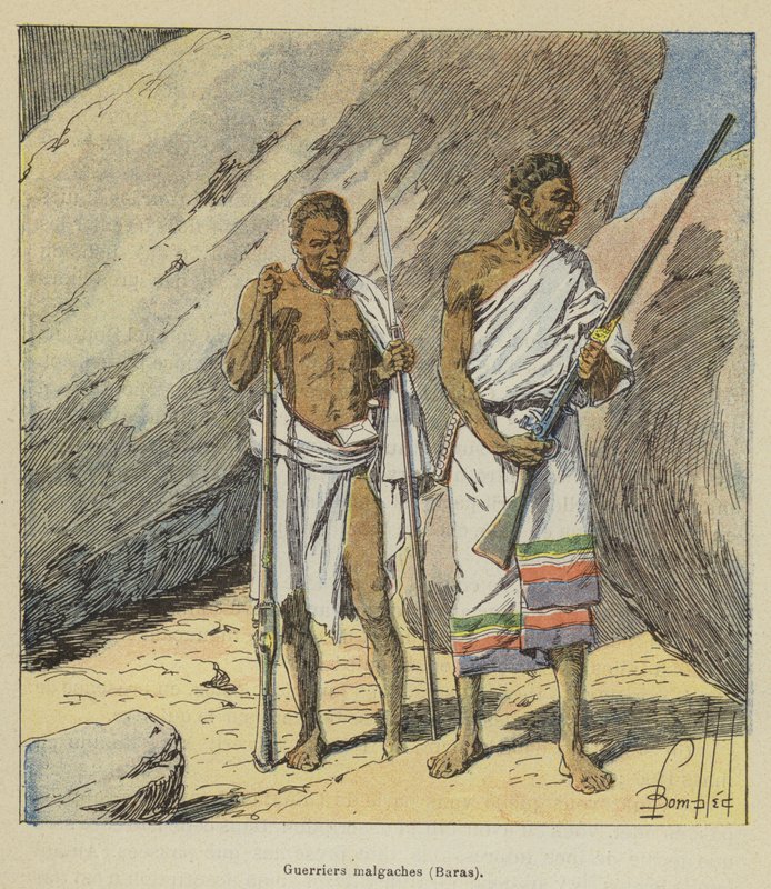Malagasy krigere, Baras af after Louis Charles Bombled
