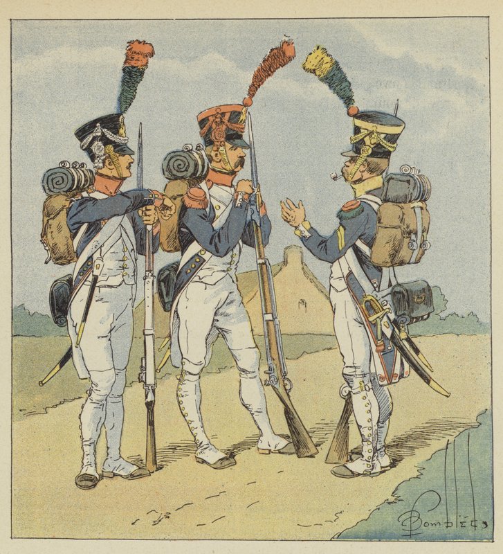 Linjeinfanteri, Fusilier, Grenadier, Voltigeur af after Louis Charles Bombled