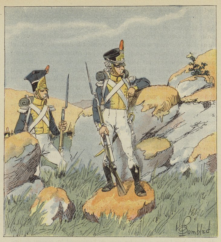 Polsk Infanteri, Vistula Regiment, Fusilier og Grenadier af after Louis Charles Bombled