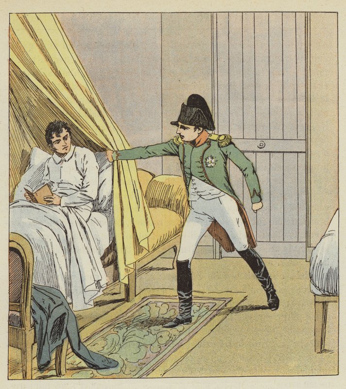 Jeg så en arm autoritativt skille mit gardin af af after Louis Charles Bombled
