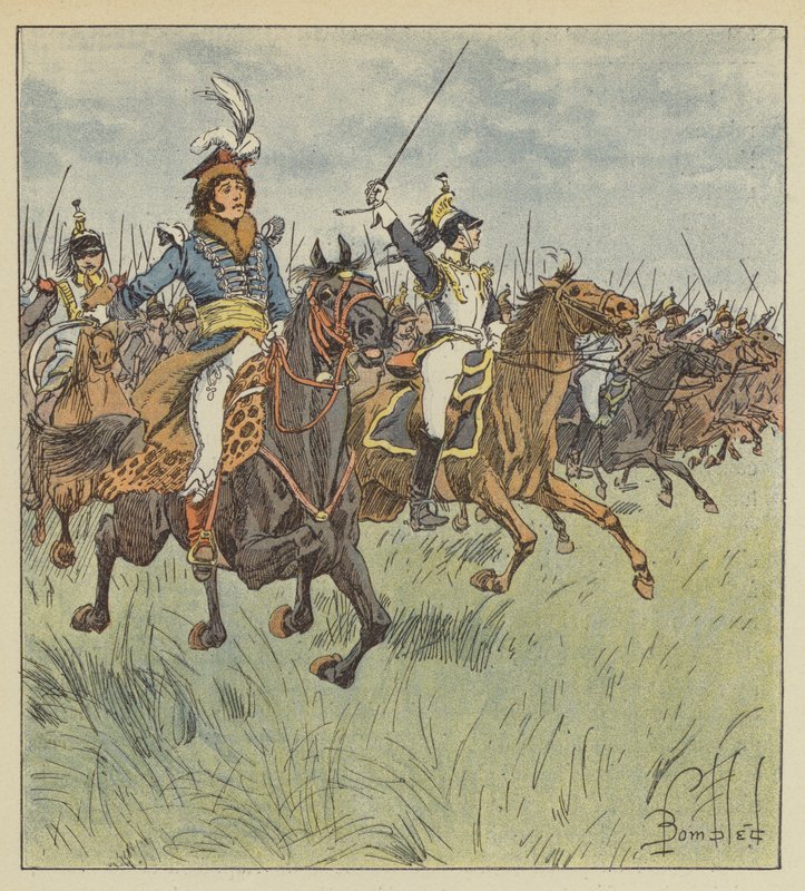 Aldrig i spidsen for et kavaleri har nogen set nogen så genial, modigere, mere beslutsom. af after Louis Charles Bombled