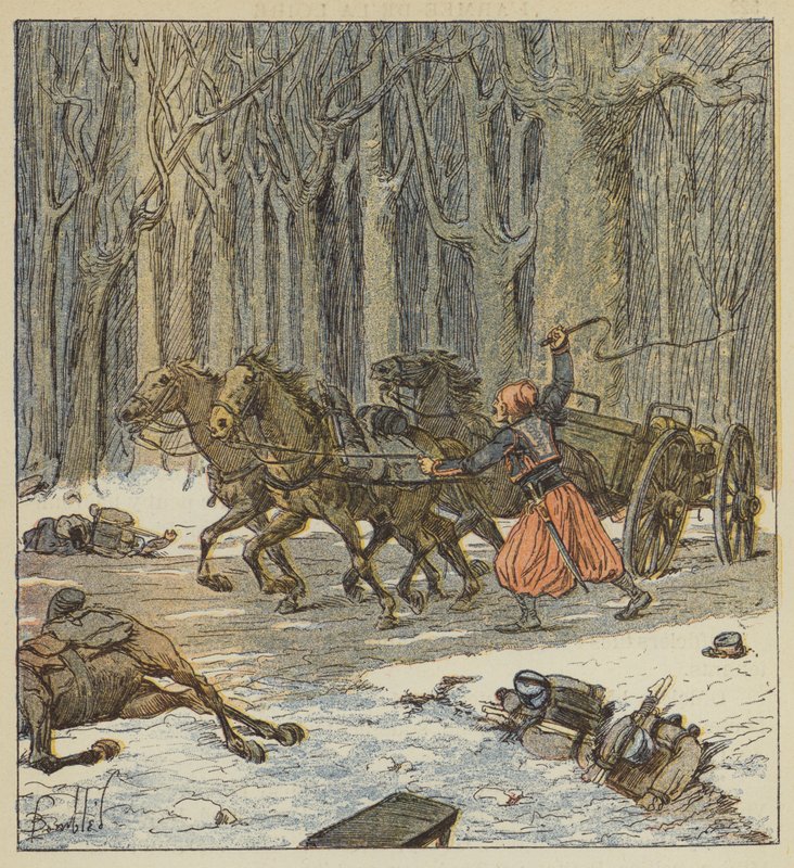 Unge Zouave bringer et stykke kanon til sig selv af after Louis Charles Bombled