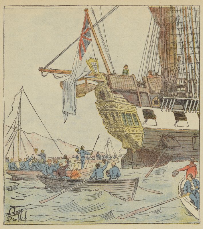 LEmpereur a Plymouth, a bord du Bellerophon af after Louis Charles Bombled