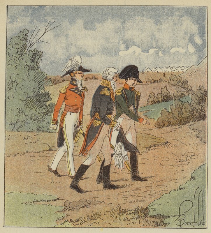 Kejseren taler med den engelske admiral i nærværelse af guvernøren af after Louis Charles Bombled