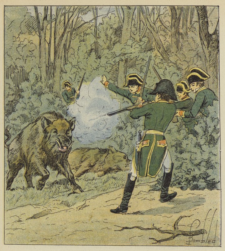 Kejseren ornejagt i Marly-skoven af after Louis Charles Bombled
