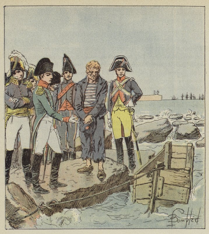 Kejseren og den engelske sømand i Boulognelejren af after Louis Charles Bombled
