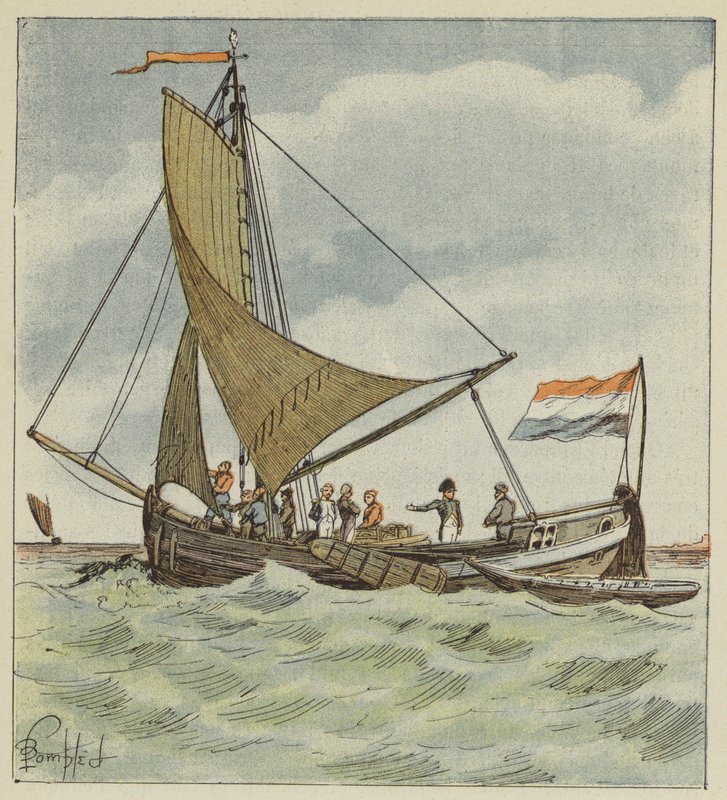 Kejseren donerer et skib til en hollandsk pilot af after Louis Charles Bombled