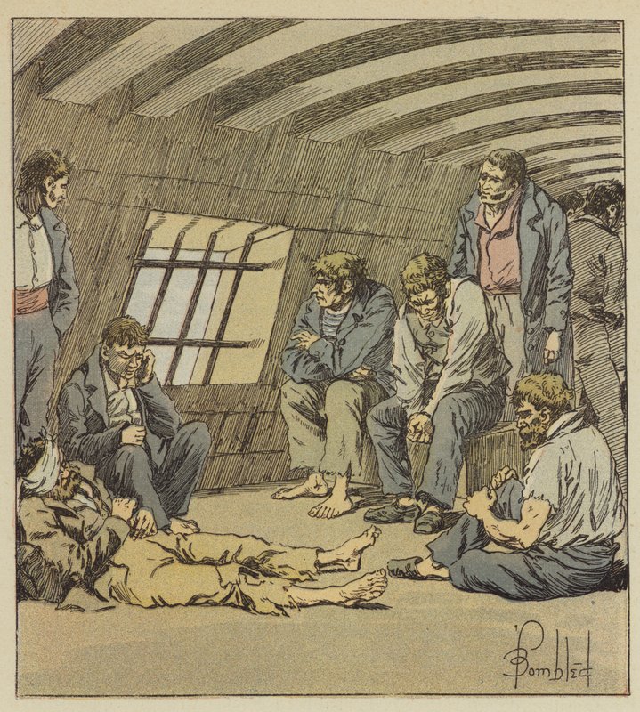 De fleste af vore gode sømænd var fanger i England af after Louis Charles Bombled