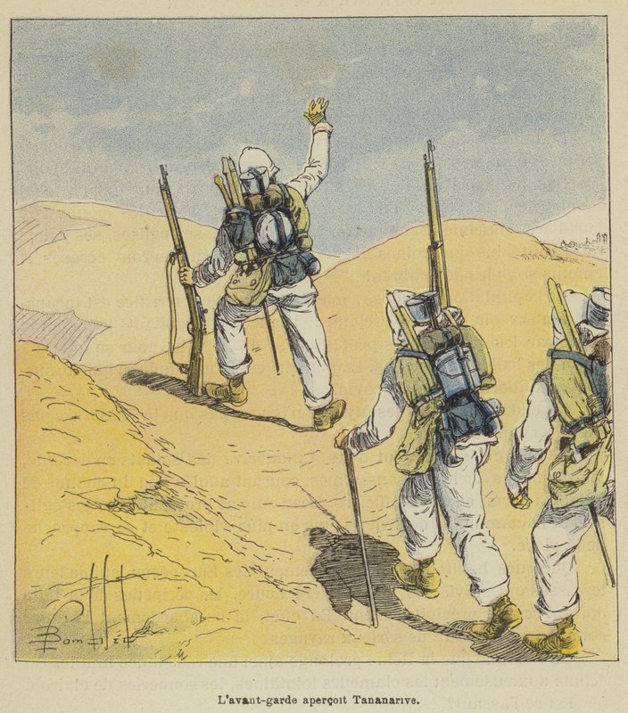 Fortroppen ser Antananarivo af after Louis Charles Bombled