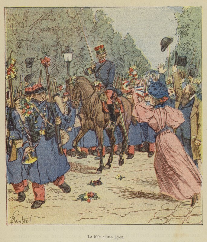 Den 200. forlader Lyon af after Louis Charles Bombled
