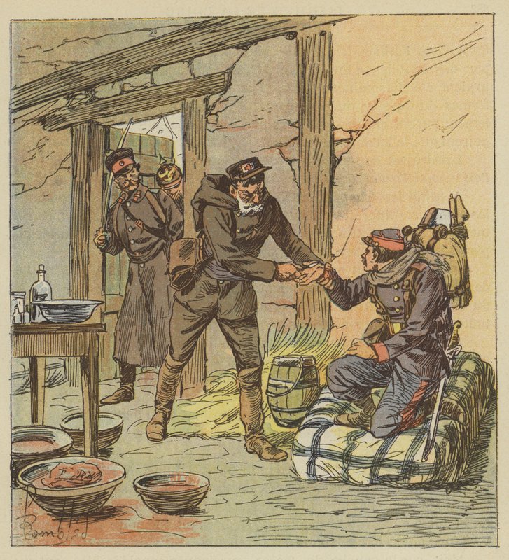 Doktor Libert redder livet på en Calvados-mobil ved at skade ham af after Louis Charles Bombled