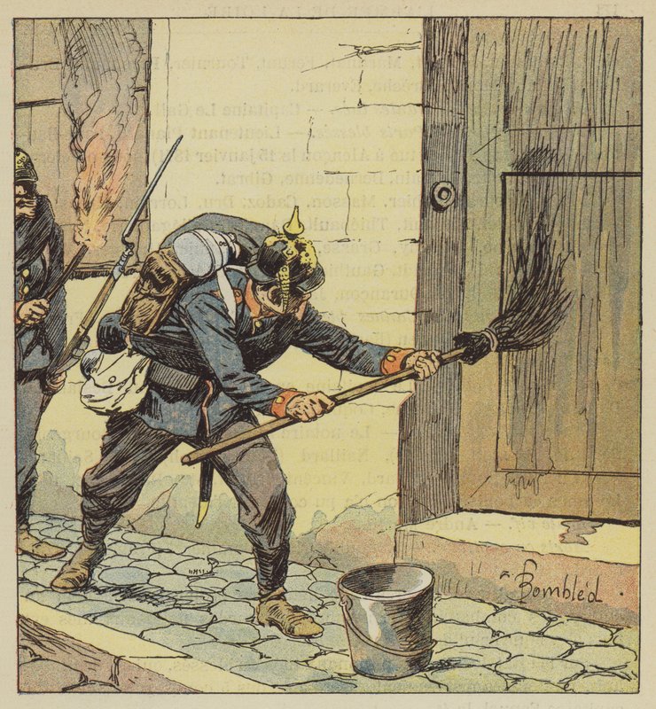 Preusserne satte ild til 193 huse i Chateaudun efter at have belagt dem med olie af after Louis Charles Bombled