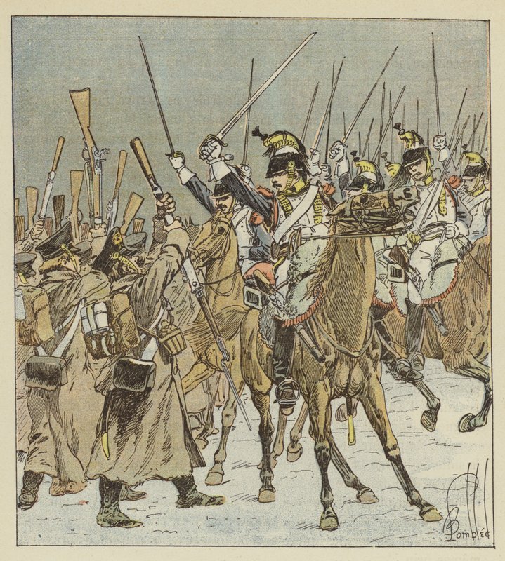 Kurasserne i Doumerc tager 1.800 russere til fanger af after Louis Charles Bombled