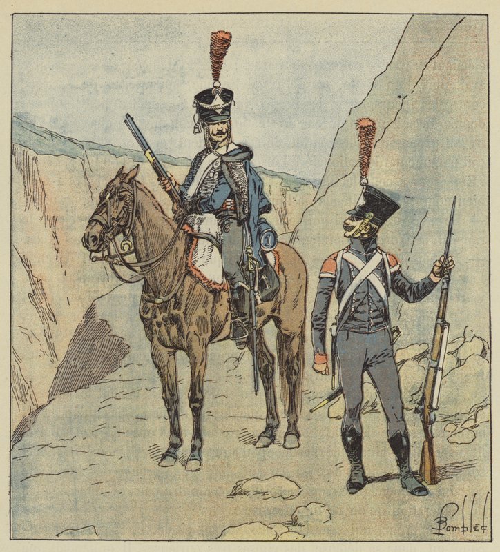 Provinserne, der grænsede op til tyrkerne, havde kroatiske regimenter af after Louis Charles Bombled