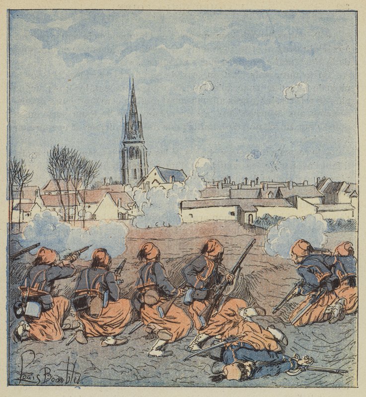 Zouaverne angreb Beaune-la-Rolande af after Louis Charles Bombled