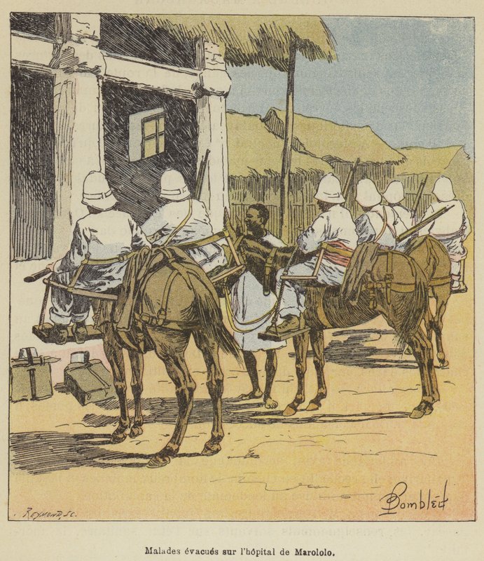 Patienter evakueret til hospitalet i Marololo af after Louis Charles Bombled