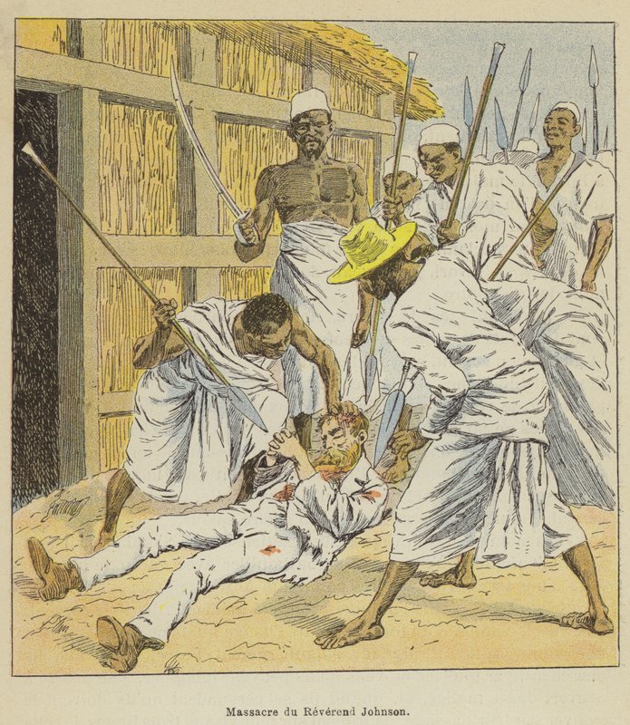 Massakren af pastor Johnson af after Louis Charles Bombled