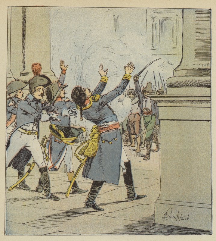 Duphots død af after Louis Charles Bombled