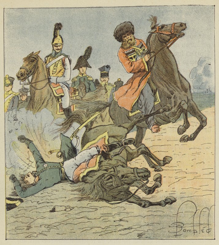Moreaus død i Dresden, 1813, 26. august af after Louis Charles Bombled