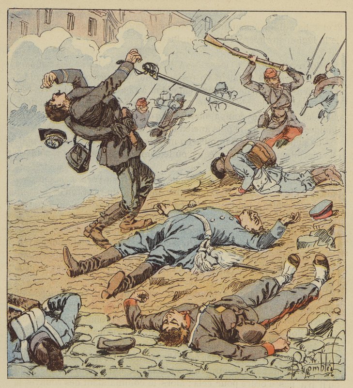 Kaptajn de Boissieus død i slaget ved Orleans af after Louis Charles Bombled