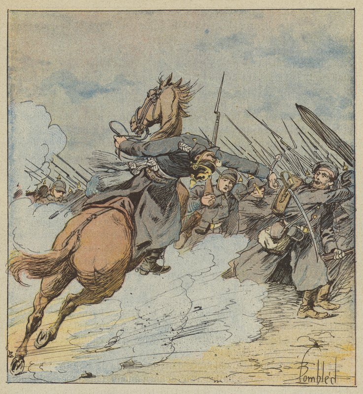 Oberst de Kontskis død af after Louis Charles Bombled