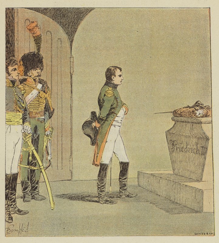 Napoleon ved den store Frederiks grav af after Louis Charles Bombled