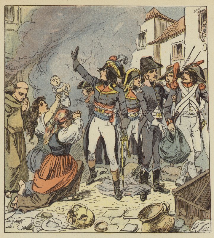 Napoleon sætter en stopper for plyndringen af ​​Rom af after Louis Charles Bombled