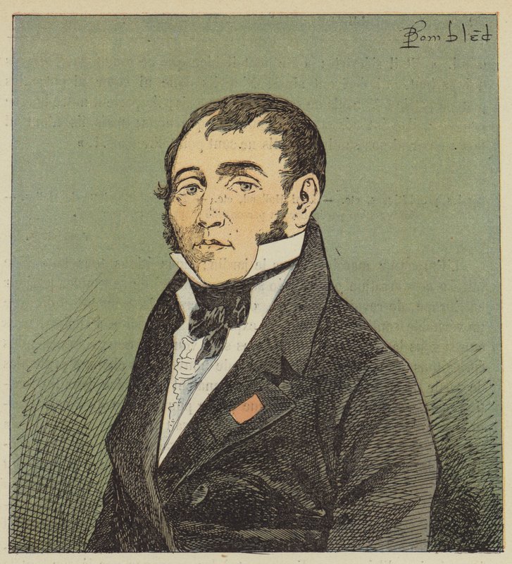 Portræt af Las-Cases af after Louis Charles Bombled