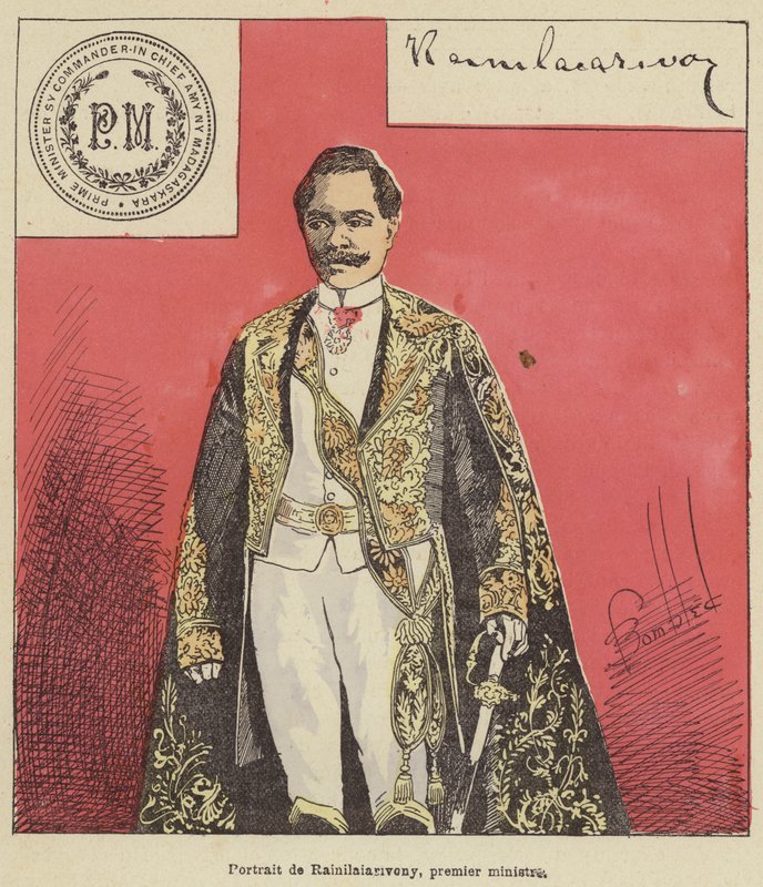 Portræt af Rainilaiarivony, premierminister af after Louis Charles Bombled