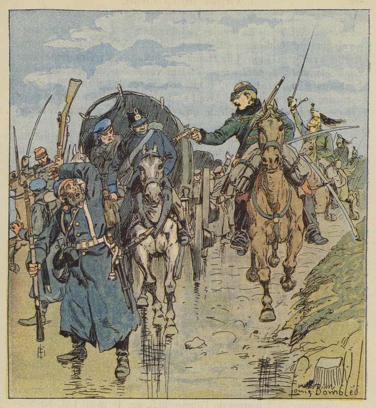 Tilfangetagelse af en tysk konvoj af after Louis Charles Bombled